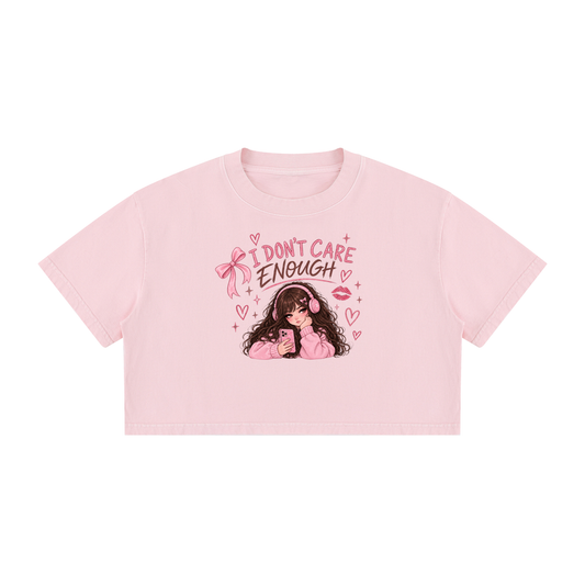 I Don't Care Enough Baby Tee — Design 1