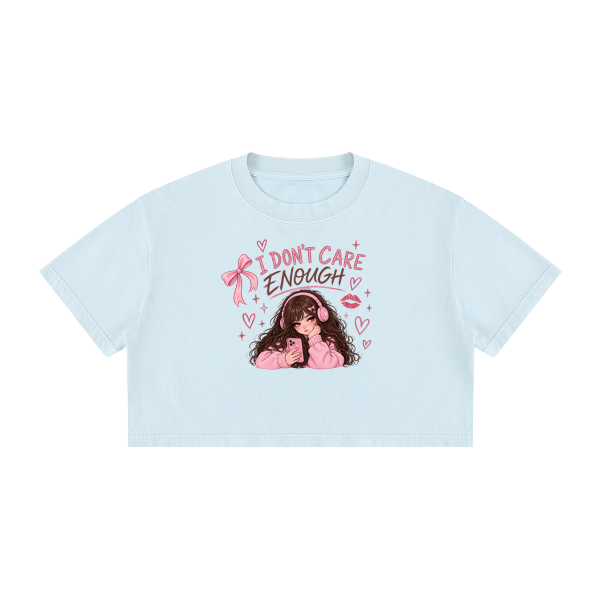 I Don't Care Enough Baby Tee — Design 1